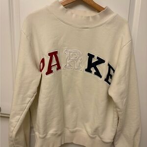 Parke Women's Varsity Mockneck Sweatshirt Red White And Blue Size S/M
